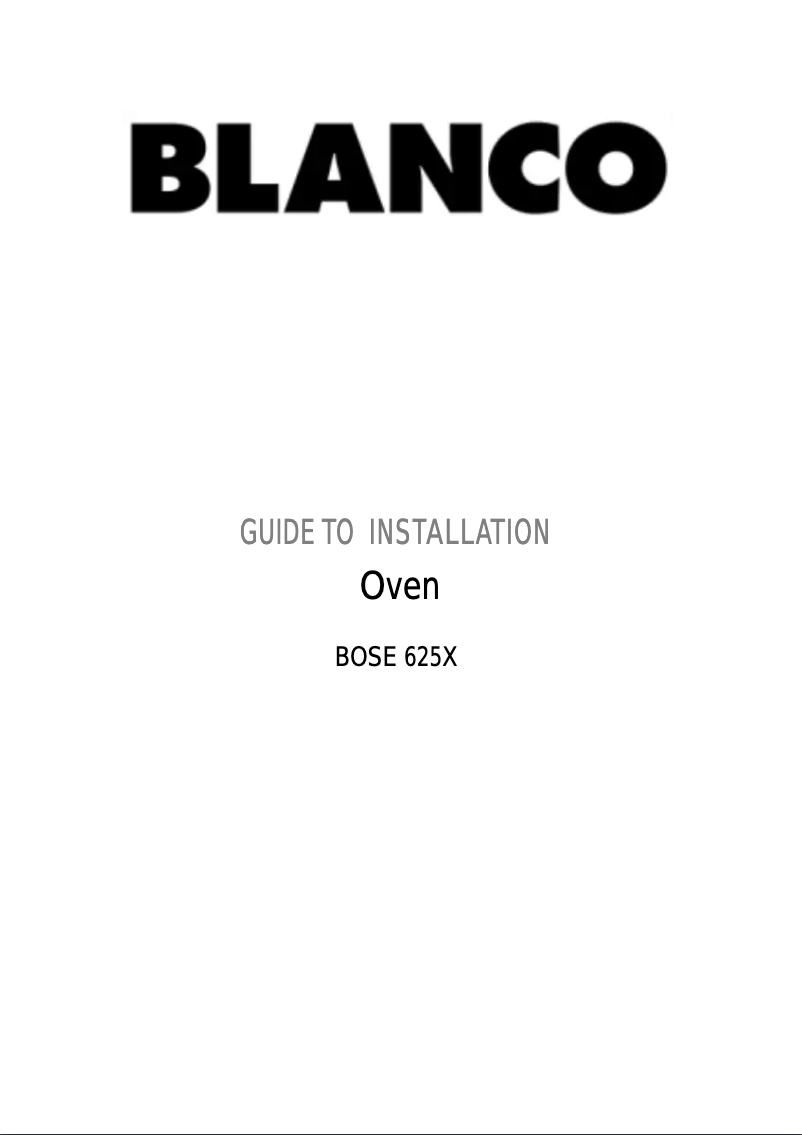 Page n°1 - Manuel utilisateur BLANCO BOSE625X