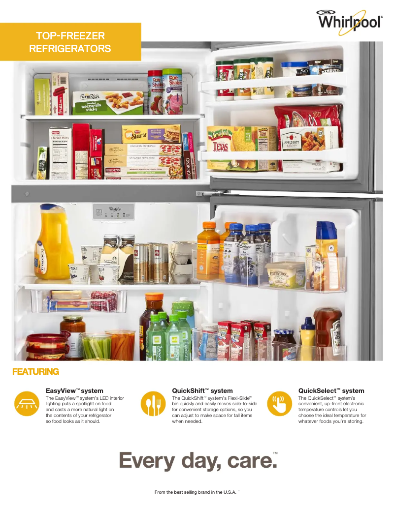 Page 1 de la notice Fiche technique Whirlpool WRT518SZFW