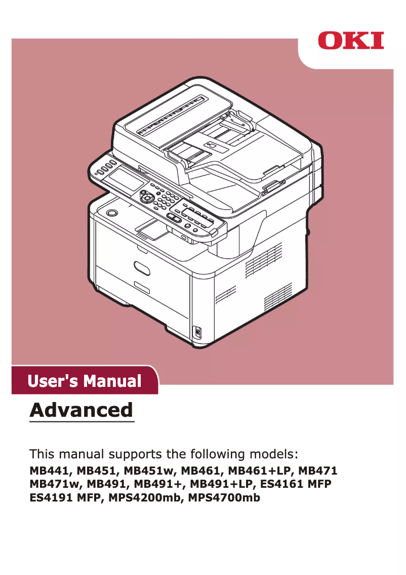 Page n°1 - Manuel utilisateur OKI MB451