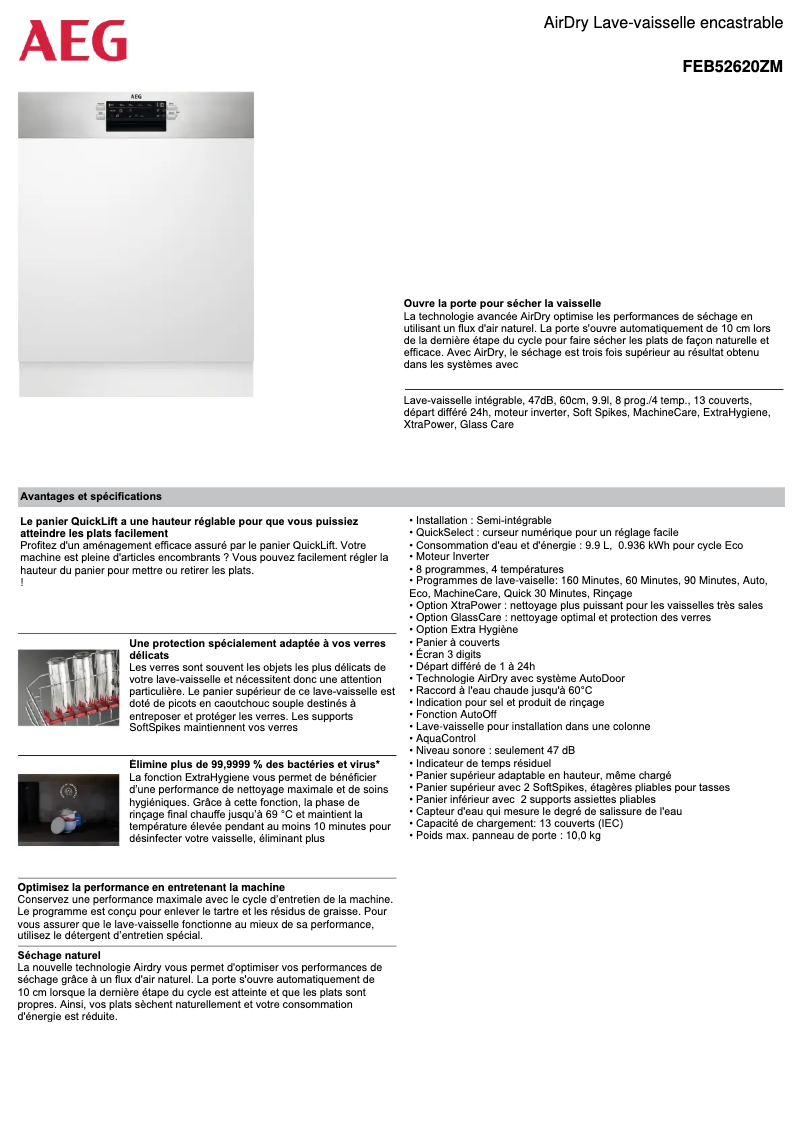 Image de la première page du manuel de l'appareil FEB52620ZM