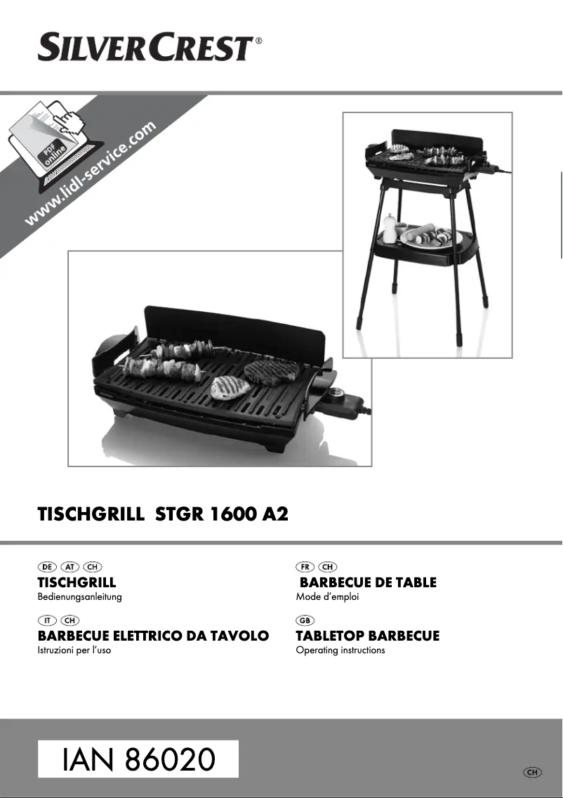 Image de la première page du manuel de l'appareil STGR 1600 A