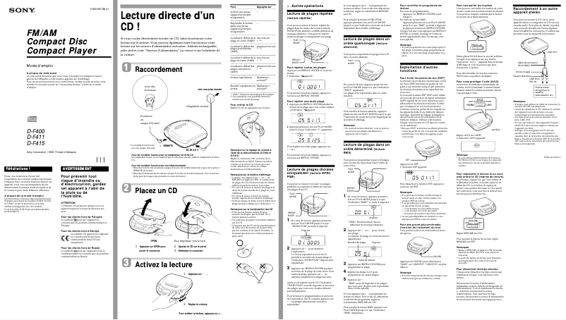 Image de la première page du manuel de l'appareil D-F415