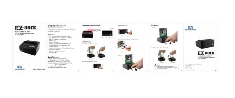 Page n°1 - Manuel utilisateur Kingwin EZD-2535U
