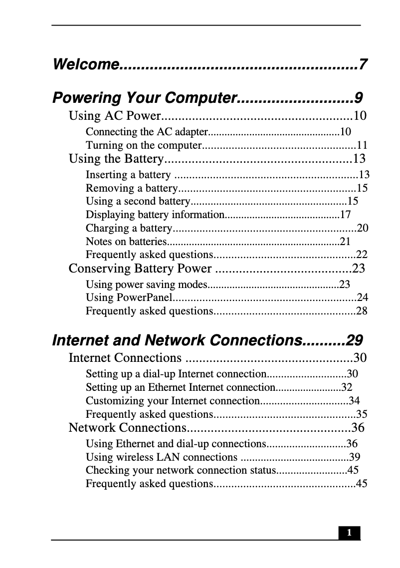 Image de la première page du manuel de l'appareil Vaio PCG-GRV550