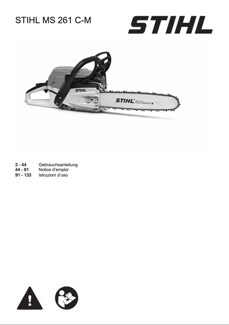 Page 1 de la notice Manuel utilisateur Stihl MS 261 C-M
