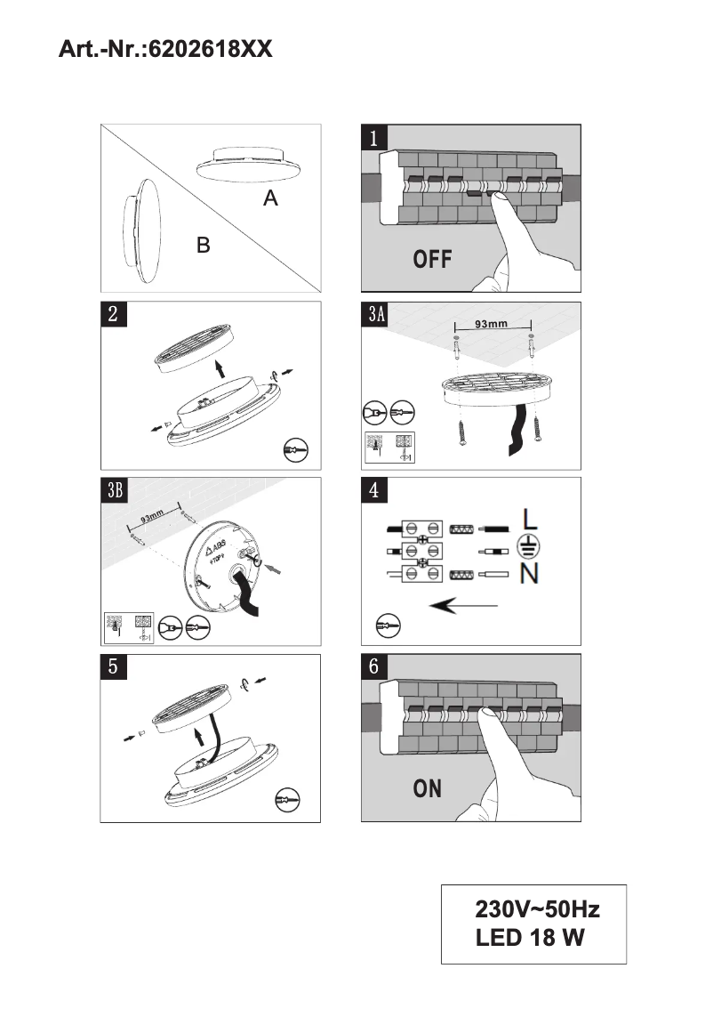 Page 1 de la notice Manuel utilisateur Trio Lighting Bering 620261842