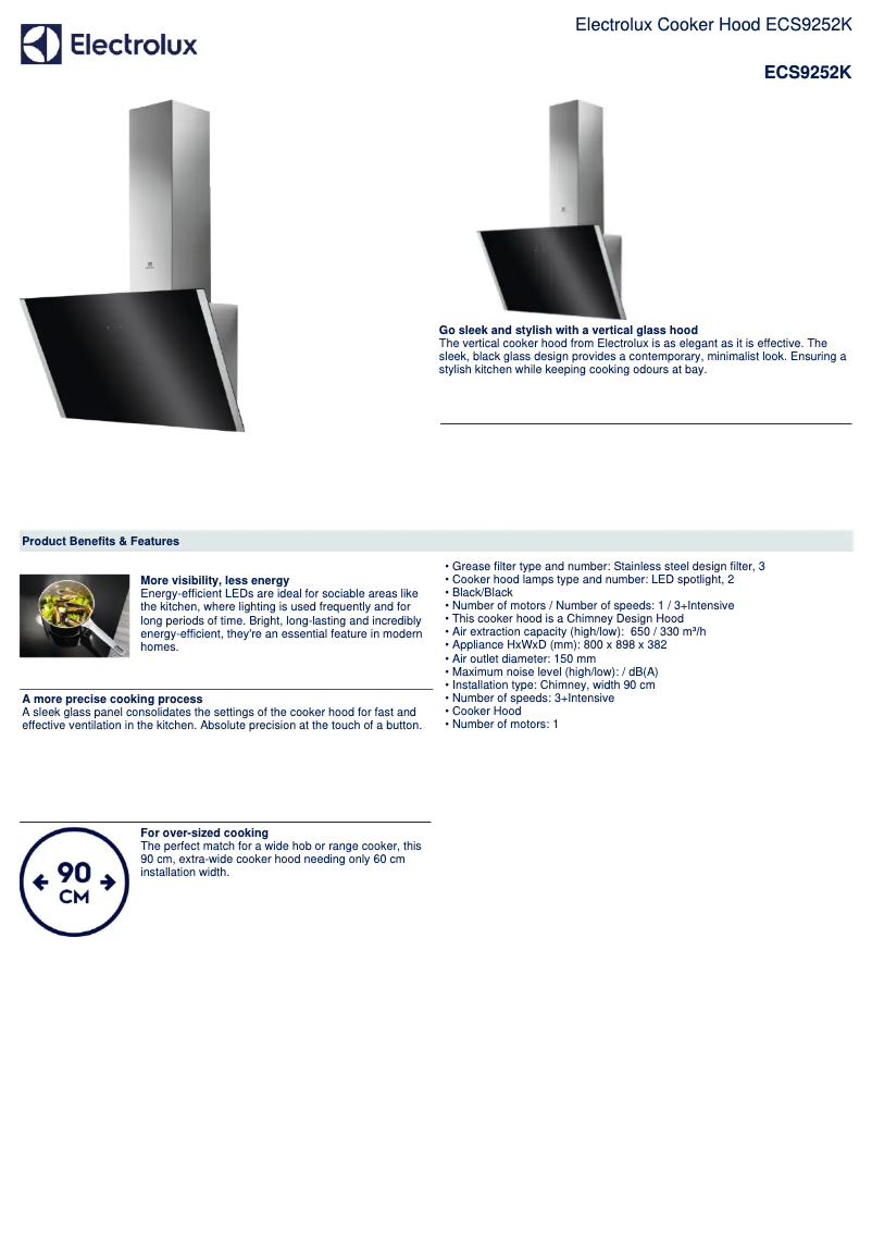 Page 1 de la notice Manuel utilisateur Electrolux ECS9252K