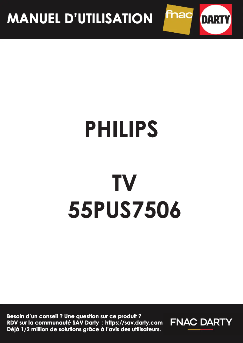 Image de la première page du manuel de l'appareil 55PUS7506