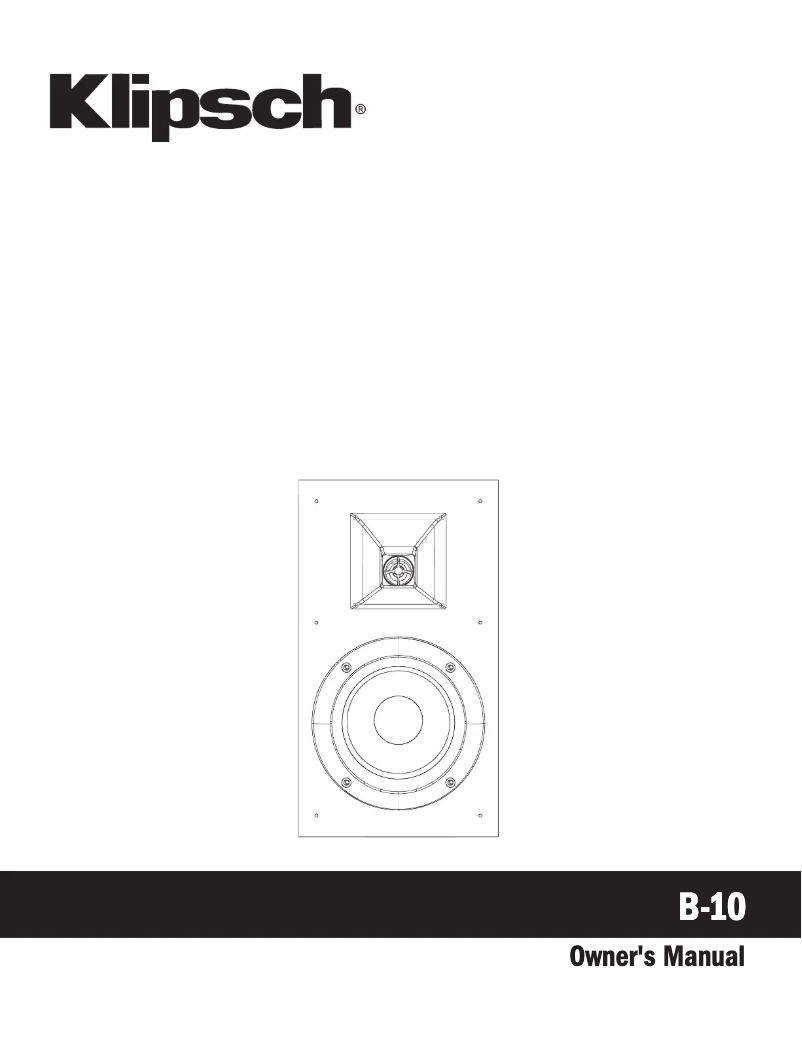 Page n°1 - Manuel utilisateur Klipsch B-10