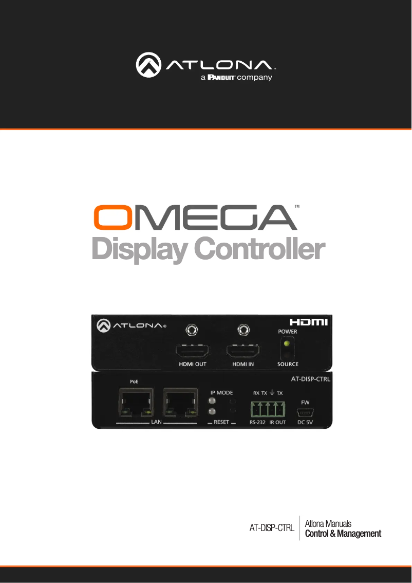 Page 1 de la notice Manuel utilisateur Atlona AT-DISP-CTRL