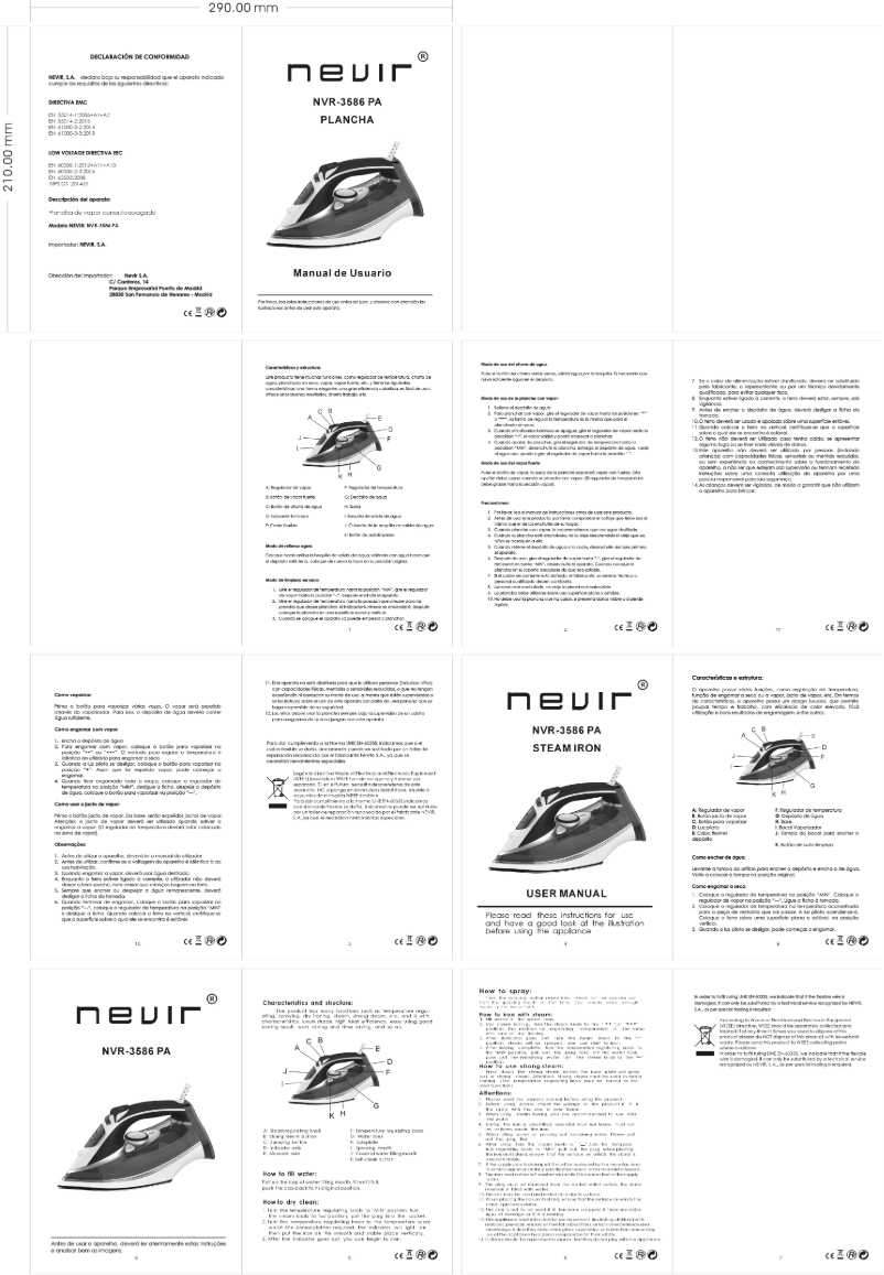 Page n°1 - Manuel utilisateur Nevir NVR-3586 PA