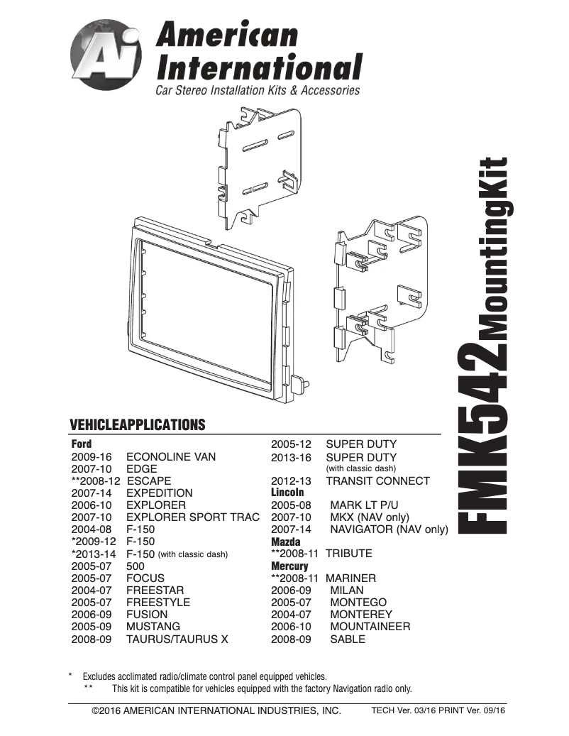 Page n°1 - Manuel utilisateur American International FMK542