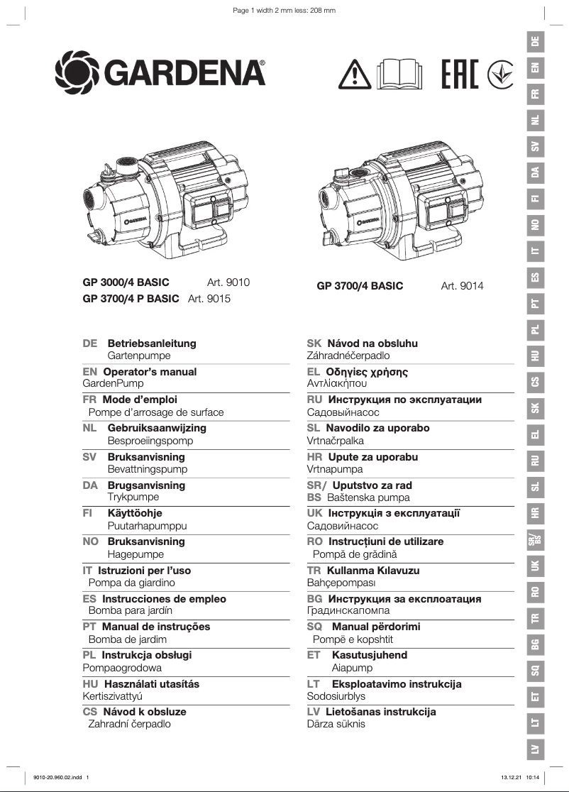 Image de la première page du manuel de l'appareil 3000/4 Jet