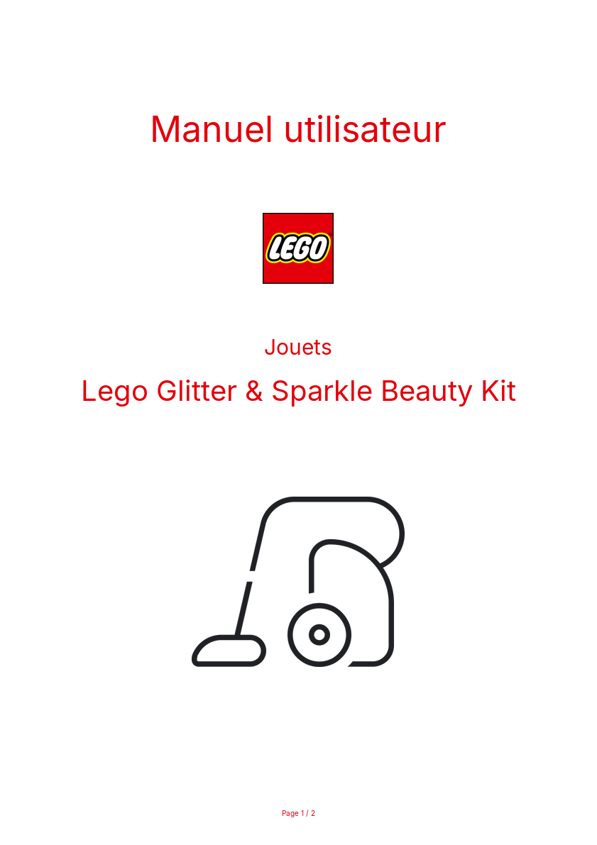 Page n°1 - Manuel utilisateur Lego Glitter & Sparkle Beauty Kit