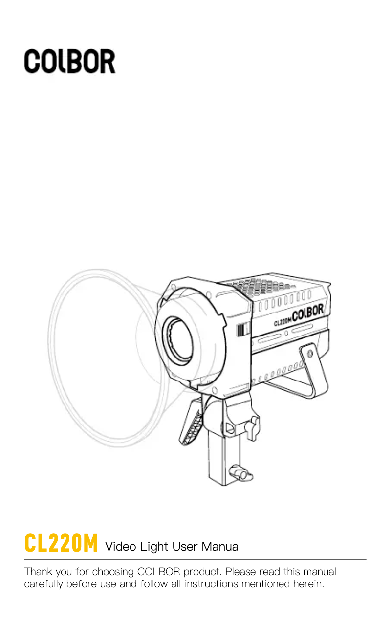 Page 1 de la notice Manuel utilisateur COLBOR CL220M