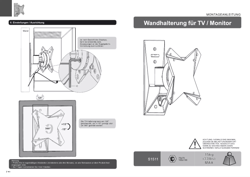 Page 1 de la notice Manuel utilisateur Ricoo S1511
