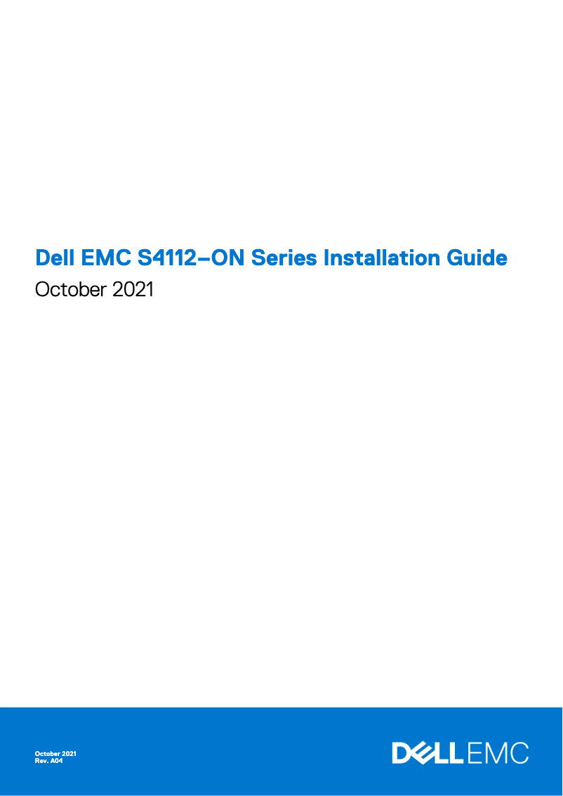 Page n°1 - Guide d'installation Dell PowerSwitch S4112F-ON