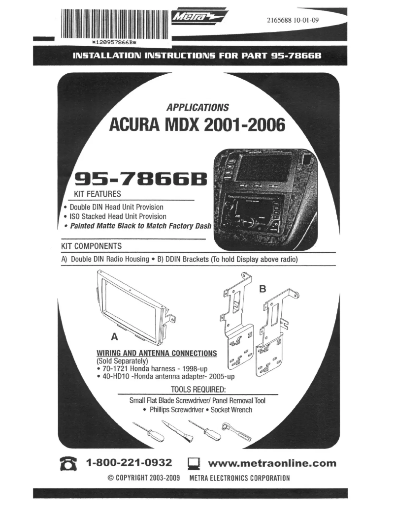 Page 1 of the manual User Manual Metra 95-7866B
