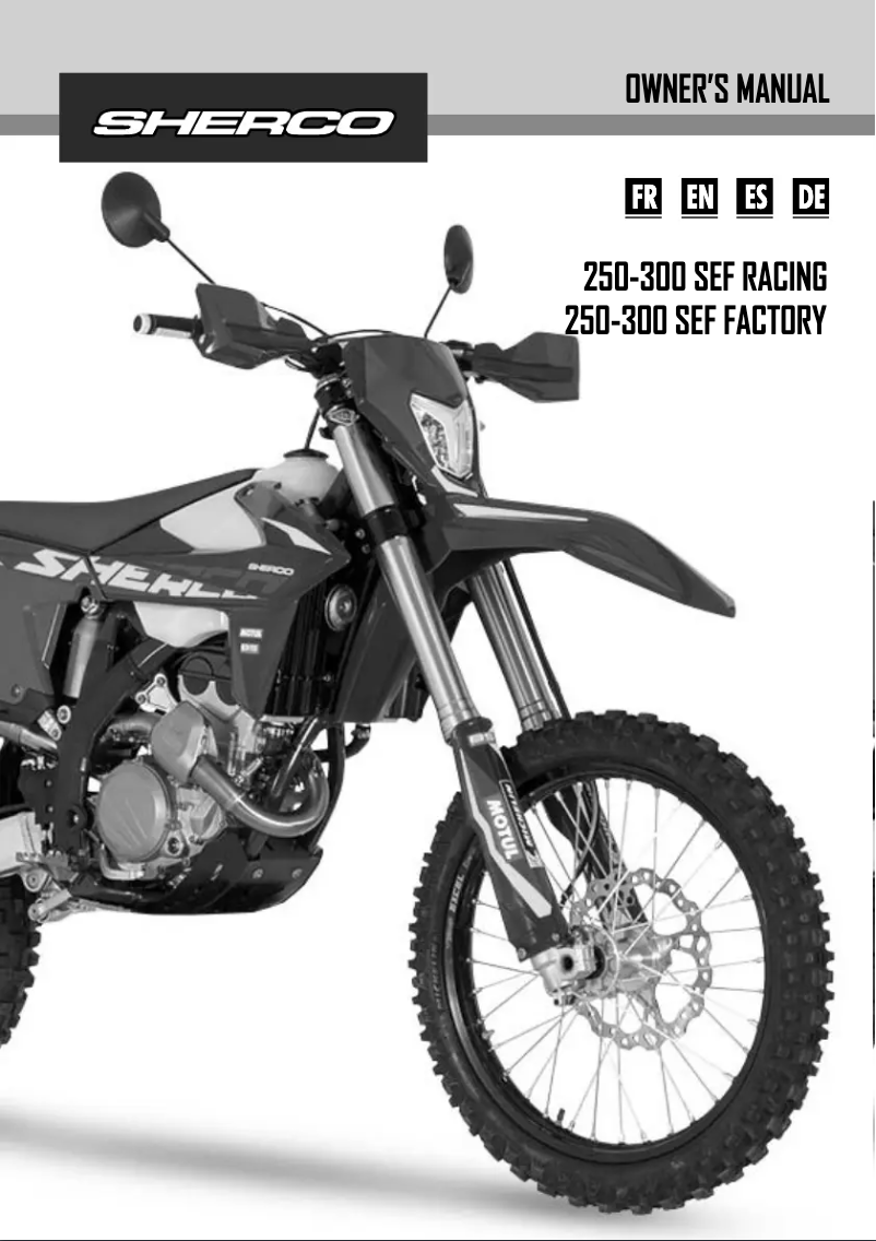 Page 1 de la notice Manuel utilisateur Sherco 300 SEF (2025)