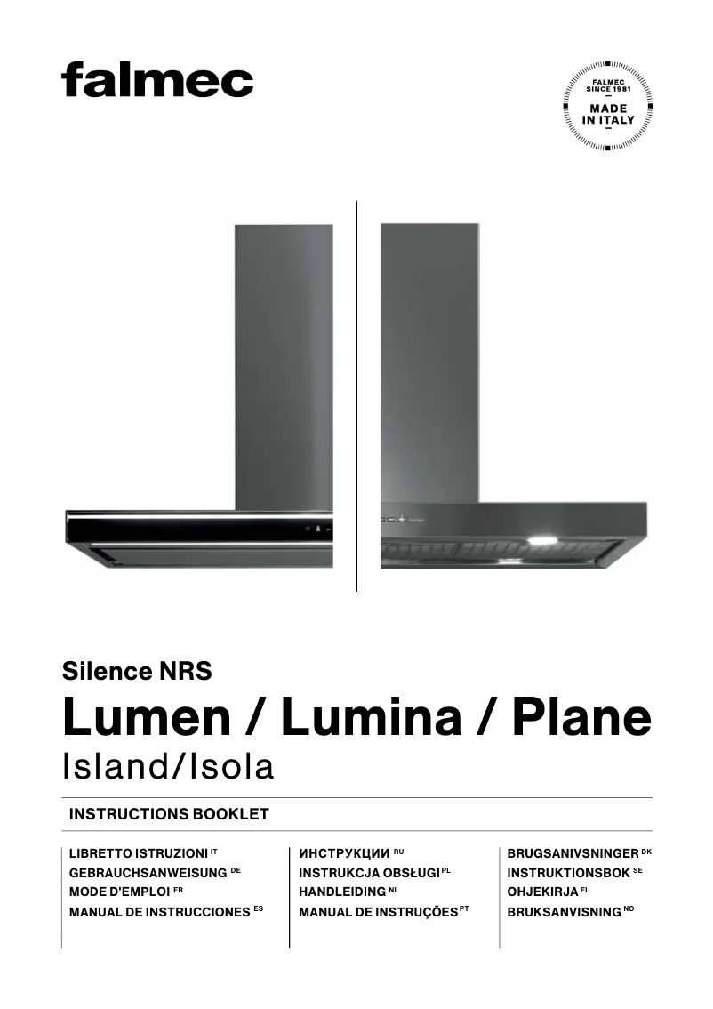 Page n°1 - Manuel utilisateur Falmec Lumina NRS