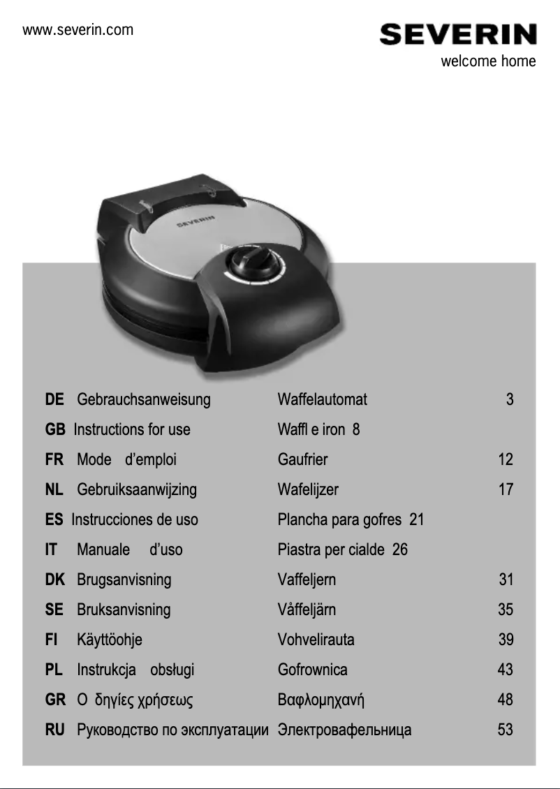 Image de la première page du manuel de l'appareil WA 2103