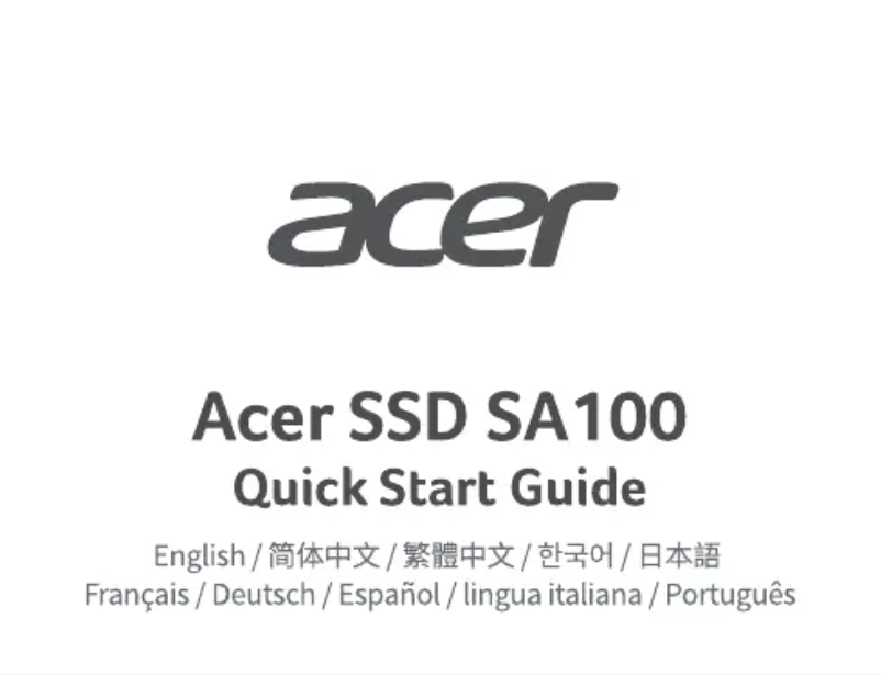 Page n°1 - Manuel utilisateur Acer SA100