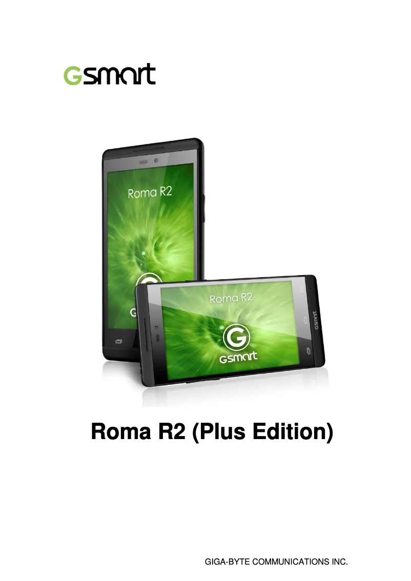 Page n°1 - Manuel utilisateur GSmart Roma R2 (Plus Edition)