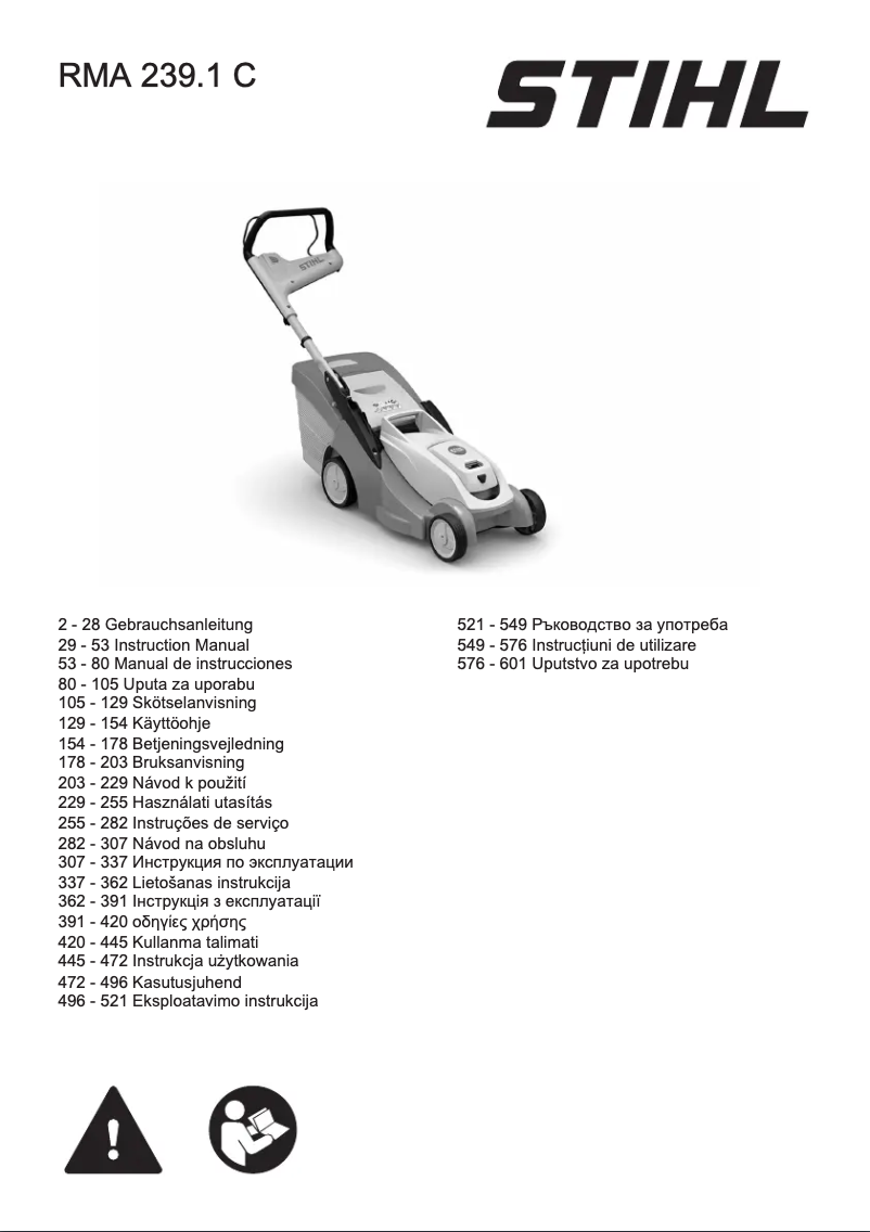 Image de la première page du manuel de l'appareil RMA 239.1