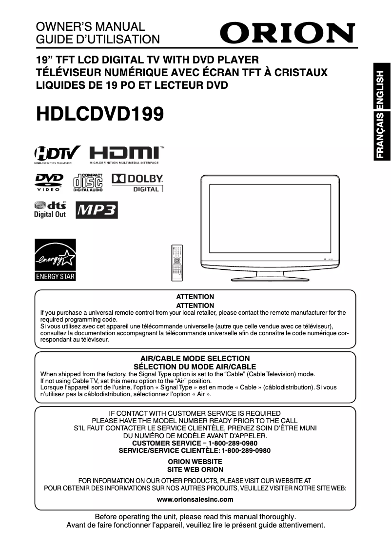 Page n°1 - Manuel utilisateur Sansui HDLCDVD199