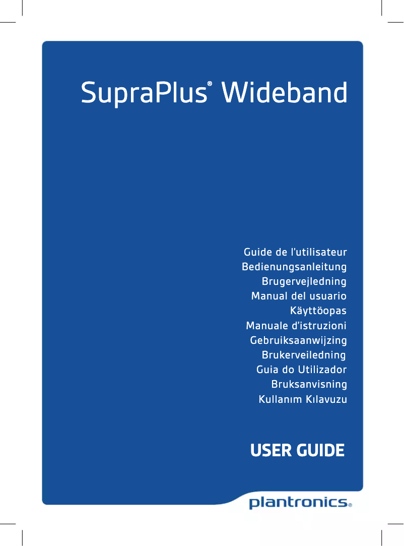Page 1 de la notice Manuel utilisateur Plantronics SupraPlus HW351N