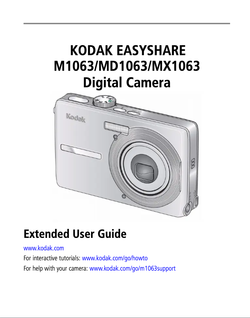 Page 1 de la notice Manuel utilisateur Kodak EasyShare MX1063