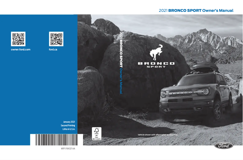 Página 1 del manual Manual de usuario Ford Bronco Sport (2021)