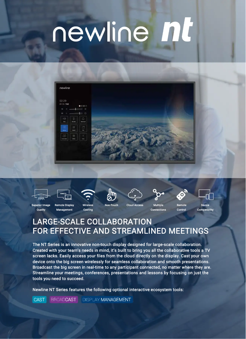 Page n°1 - Fiche technique Newline TT-9819NT