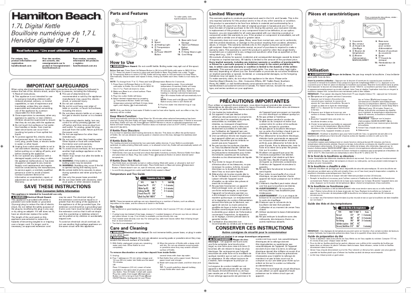 Image de la première page du manuel de l'appareil 40851