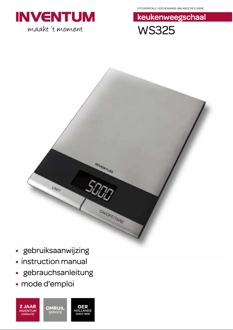 Image de la première page du manuel de l'appareil WS325