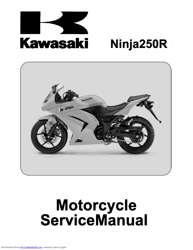 Image de la première page du manuel de l'appareil Ninja 250R (2008)