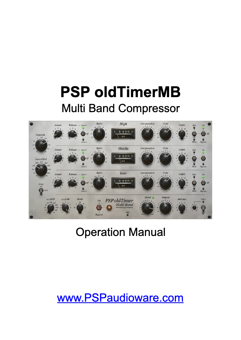 Page n°1 - Manuel utilisateur PSP Audioware oldTimer
