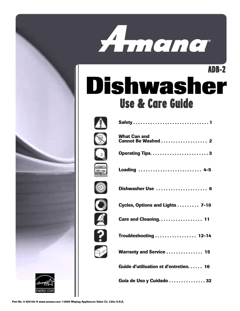 Página 1 del manual Manual de usuario Whirlpool ADB3500AW