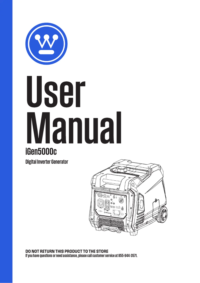 Page n°1 - Manuel utilisateur Westinghouse iGen5000c
