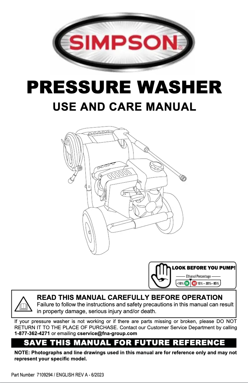 Page 1 de la notice Manuel utilisateur Simpson Megashot MS60763