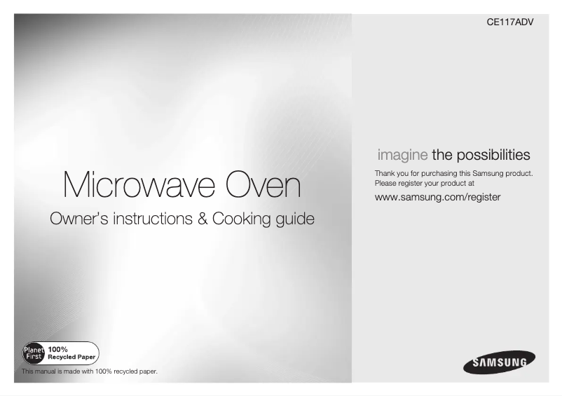 Page 1 de la notice Manuel utilisateur Samsung CE117ADV