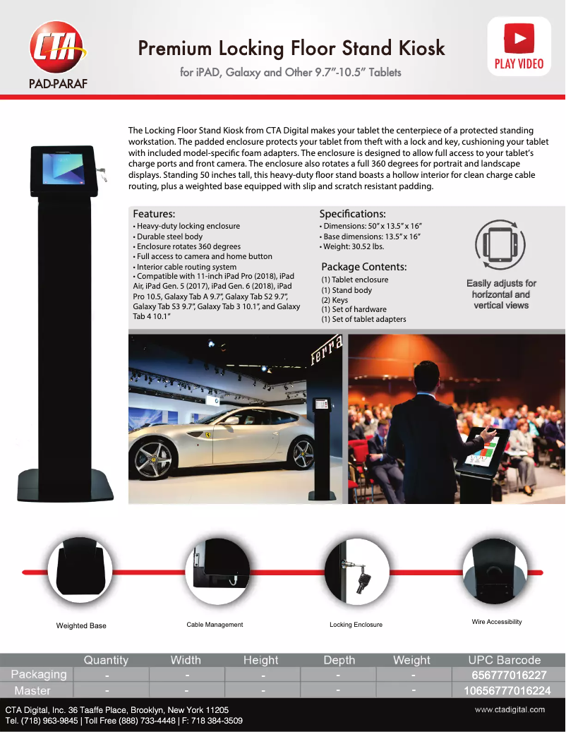 Page 1 de la notice Manuel utilisateur CTA Digital PAD-PARAF