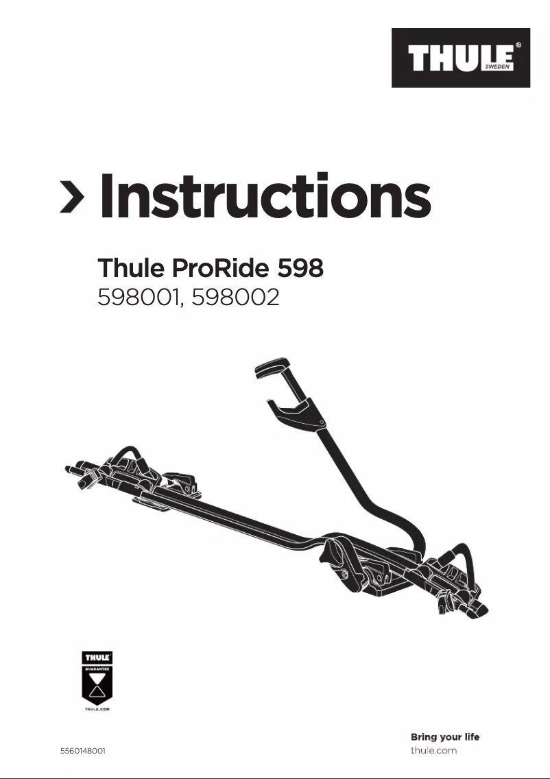 Page n°1 - Manuel utilisateur Thule ProRide