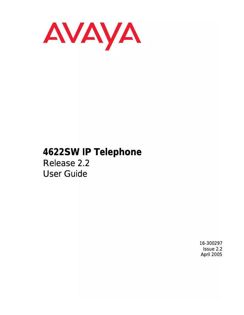 Página 1 del manual Manual de usuario Avaya 4622SW