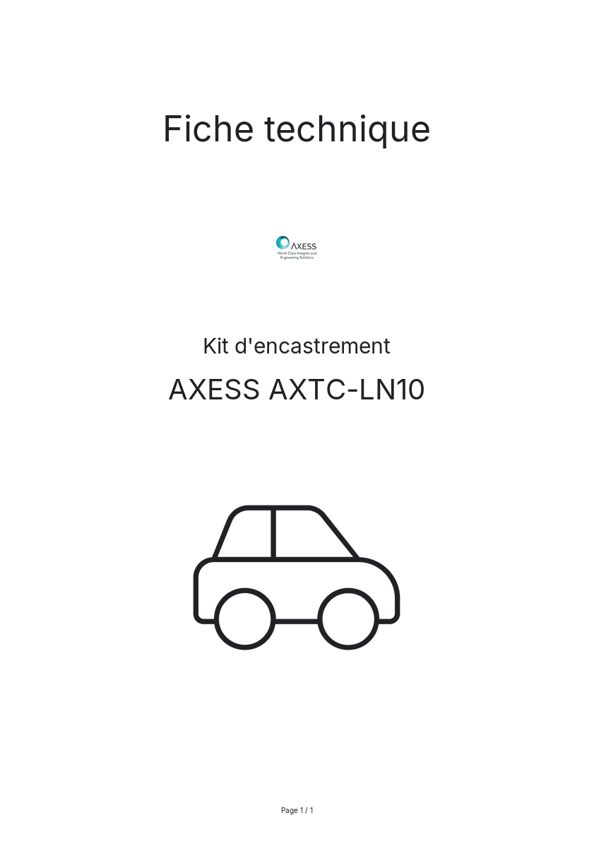 Page n°1 - Fiche technique AXESS AXTC-LN10