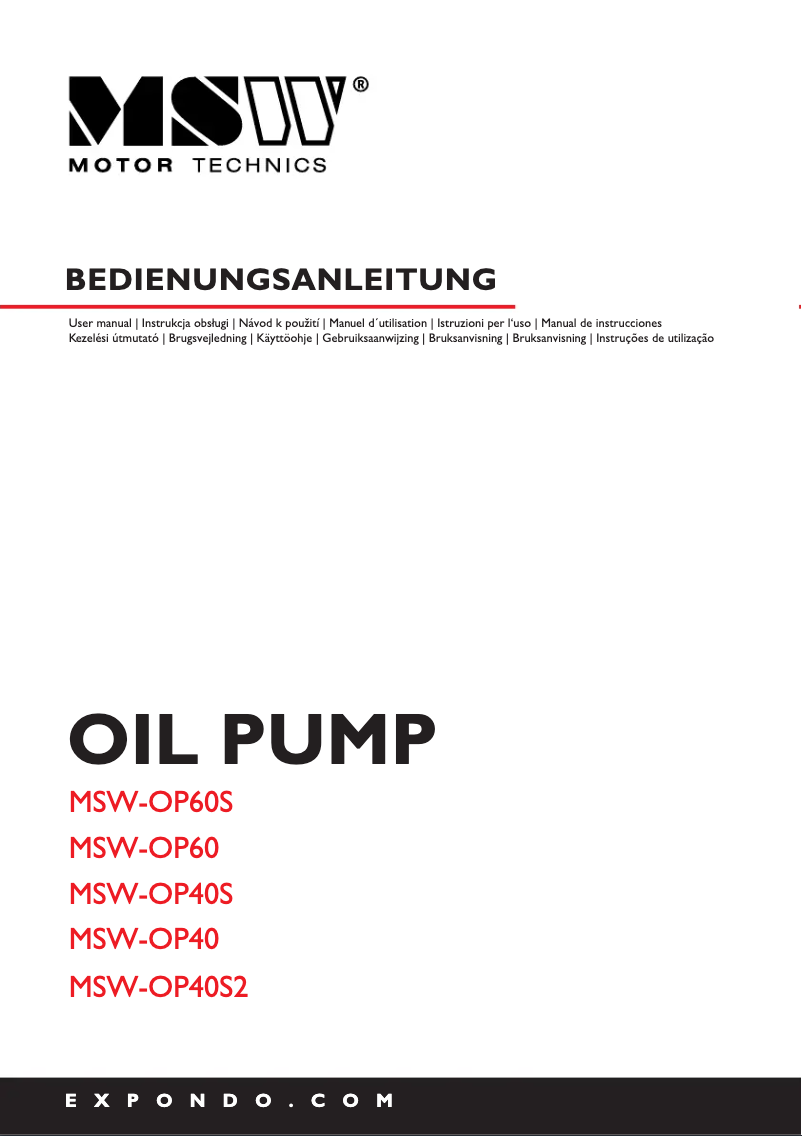 Imagen de la primera página del manual del dispositivo MSW-OP60S