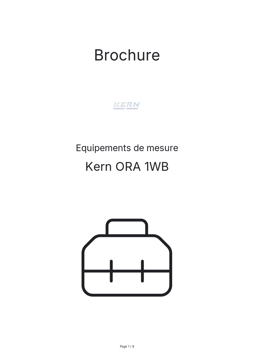 Page n°1 - Brochure Kern ORA 1WB