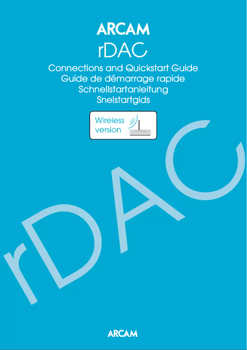 Page n°1 - Manuel utilisateur Arcam RDAC-kw