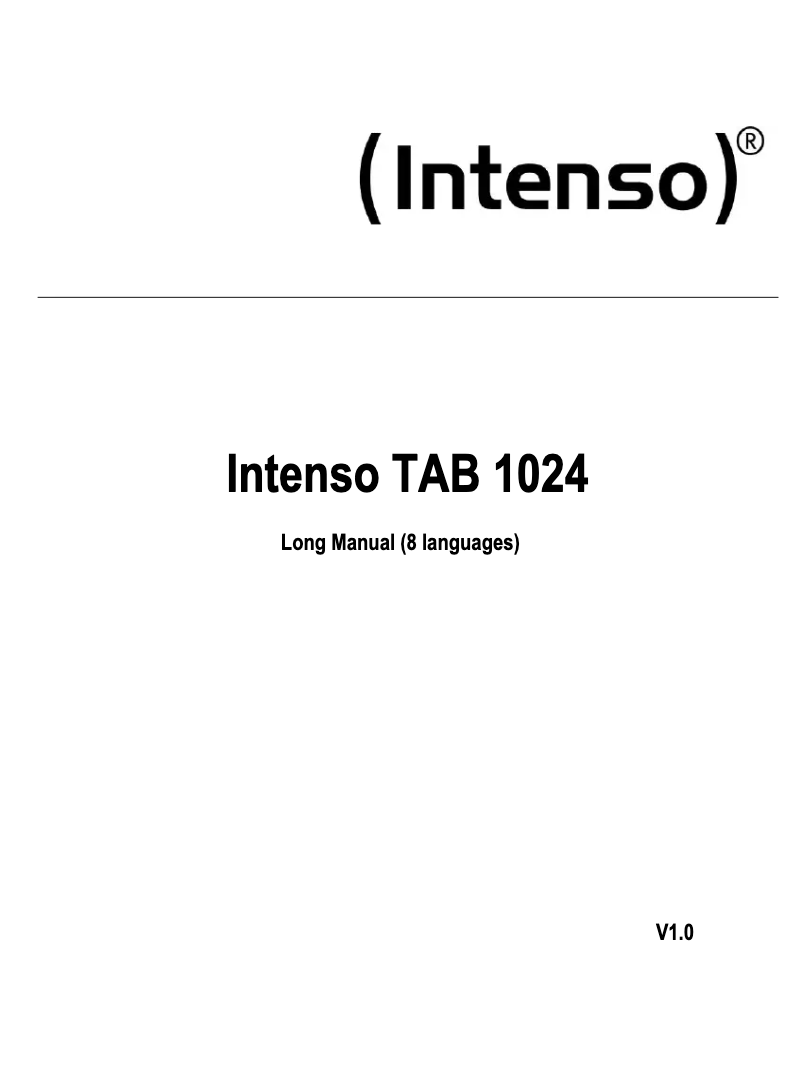 Page n°1 - Manuel utilisateur Intenso TAB 1024