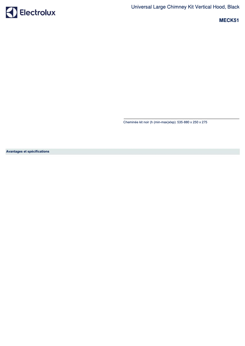 Page 1 de la notice Manuel utilisateur AEG MECK51